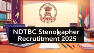 NDTBC Stenographer Recruitment 2025: आवेदन शुरू, जानें योग्यता, सैलरी और चयन प्रक्रिया